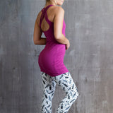 Faith Yoga Strappy Woven Back Tank Top in Dry Rose