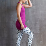 Faith Yoga Strappy Woven Back Tank Top in Dry Rose