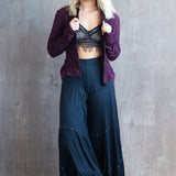 Studded Wide Leg Pants in Black