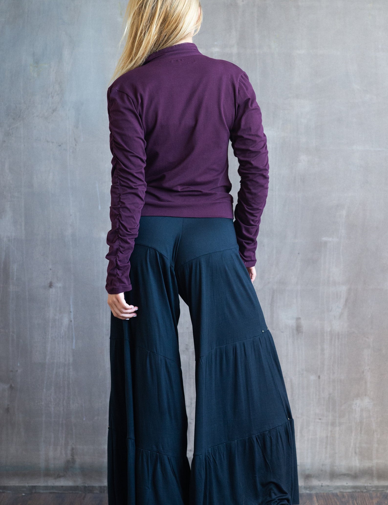 Studded Wide Leg Pants in Black