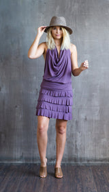Darlene Ruffle Mini Skirt in Amethyst