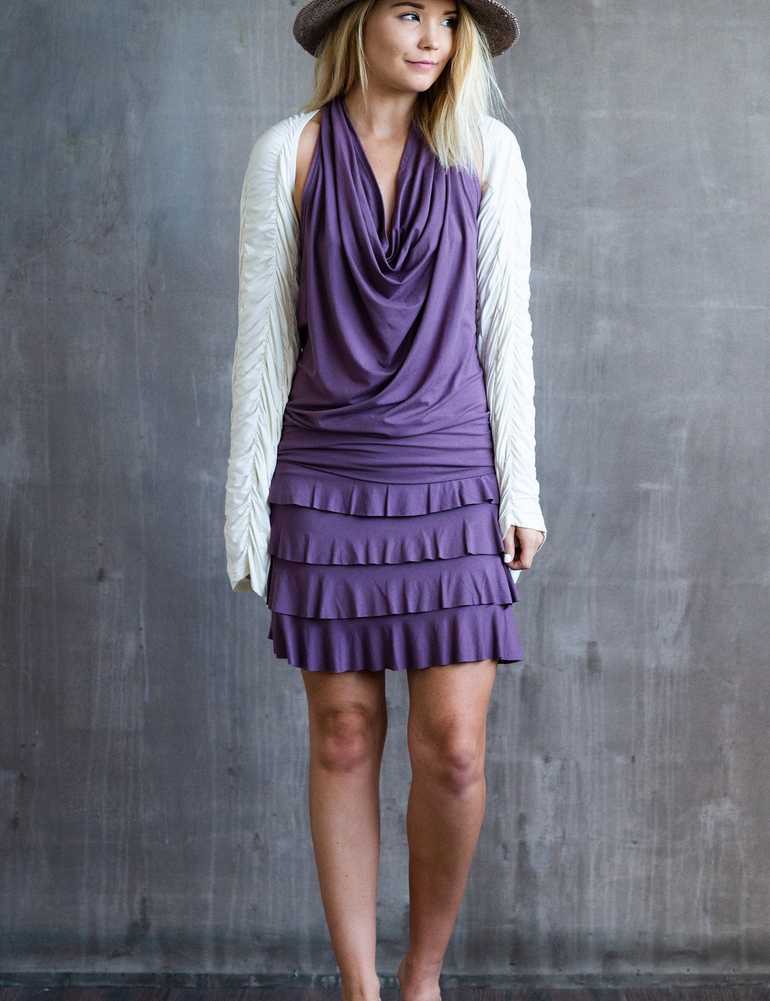 Darlene Ruffle Mini Skirt in Amethyst