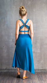 Criss Cross Back Yoga Bra Horizon Blue Crop Top