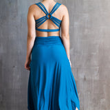 Criss Cross Back Yoga Bra Horizon Blue Crop Top
