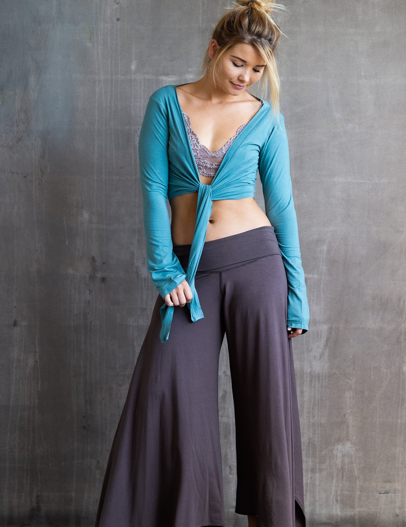 Yoga Wrap Top w/ Tie Front