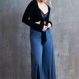 Black Ballet Jacket: Rayon Yoga Wrap Top