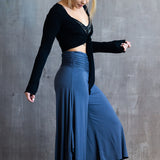 Black Ballet Jacket: Rayon Yoga Wrap Top
