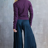 Ruched Zip Front Jacket – Plum Boho Yoga Lightweight Fall Jacket
