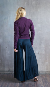 Ruched Zip Front Jacket – Plum Boho Yoga Lightweight Fall Jacket