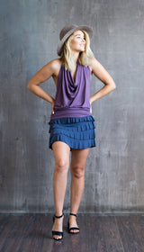 Darlene Ruffle Mini Skirt In Gray