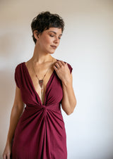 Sexy V Neck Empire Waist Knot Front Wrap Dress