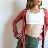 Shakti Ruched Waistband Gaucho Pants in Olive Green