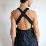 Roxanne Tiered Ruffle Tank Top in Black