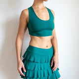 Darlene Ruffle Mini Skirt In Jasper Green