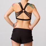 Strappy Yoga Sports Bra Tank Top in Black