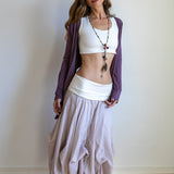 Blooming Lotus Multi Layer with Ties Adjustable Length Skirt In Black