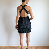 Roxanne Tiered Ruffle Tank Top in Black