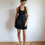 Roxanne Tiered Ruffle Tank Top in Black