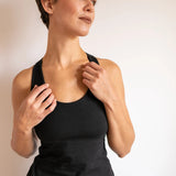Faith Yoga Strappy Woven Back Tank Top in Dry Rose