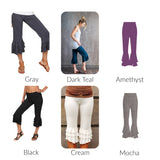 Ruffle Bloomer Yoga Flared Pants in Gray