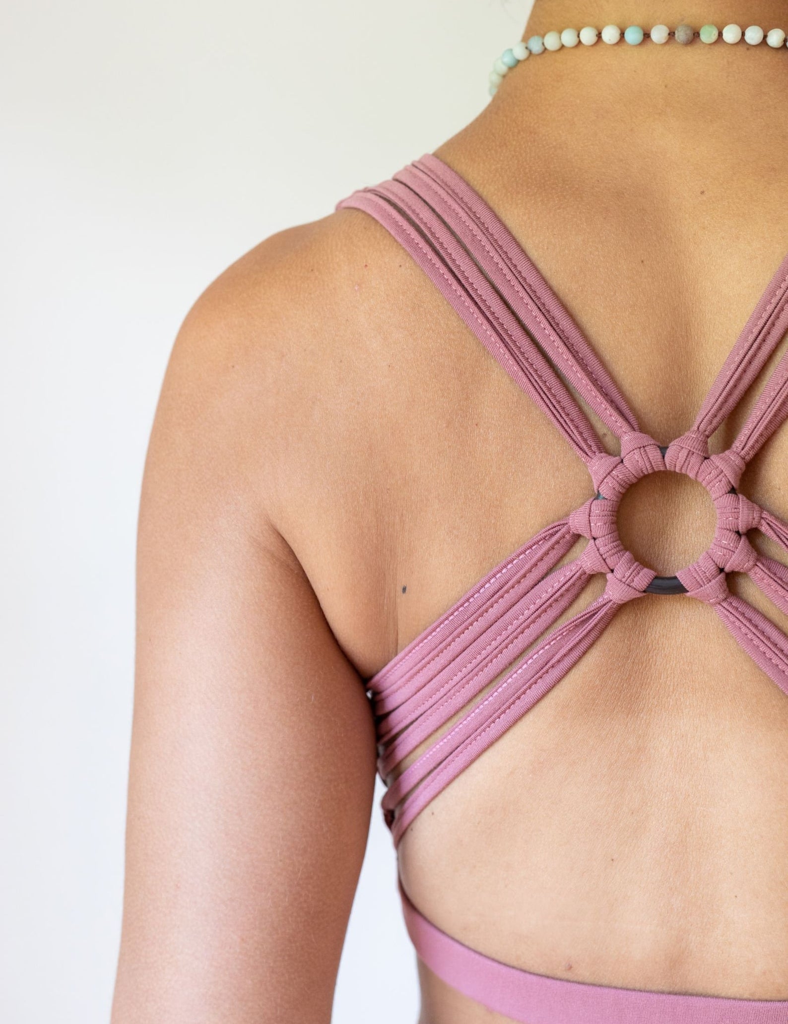 Shanti Criss Cross Back Yoga Bra Tank Top in Pink Canyon Rose