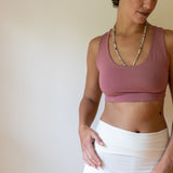Shanti Criss Cross Back Yoga Bra Tank Top in Pink Canyon Rose