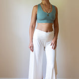 Shanti Criss Cross Back Yoga Bra | Crop Top | Tank Top in Sage Green
