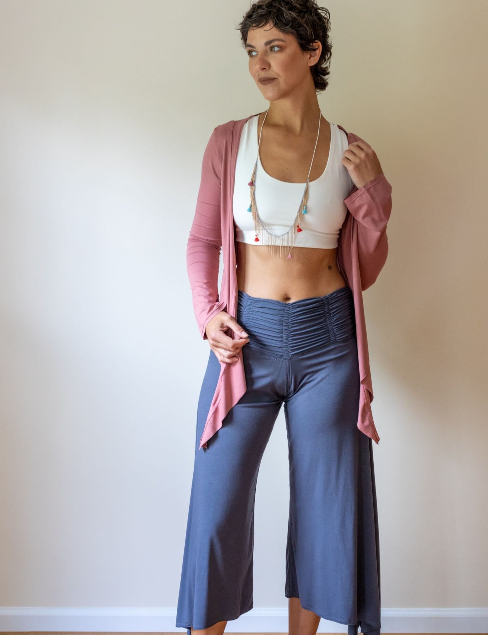 Canyon Rose Ballet Wrap Jacket: Yoga Cover-Up Shrug