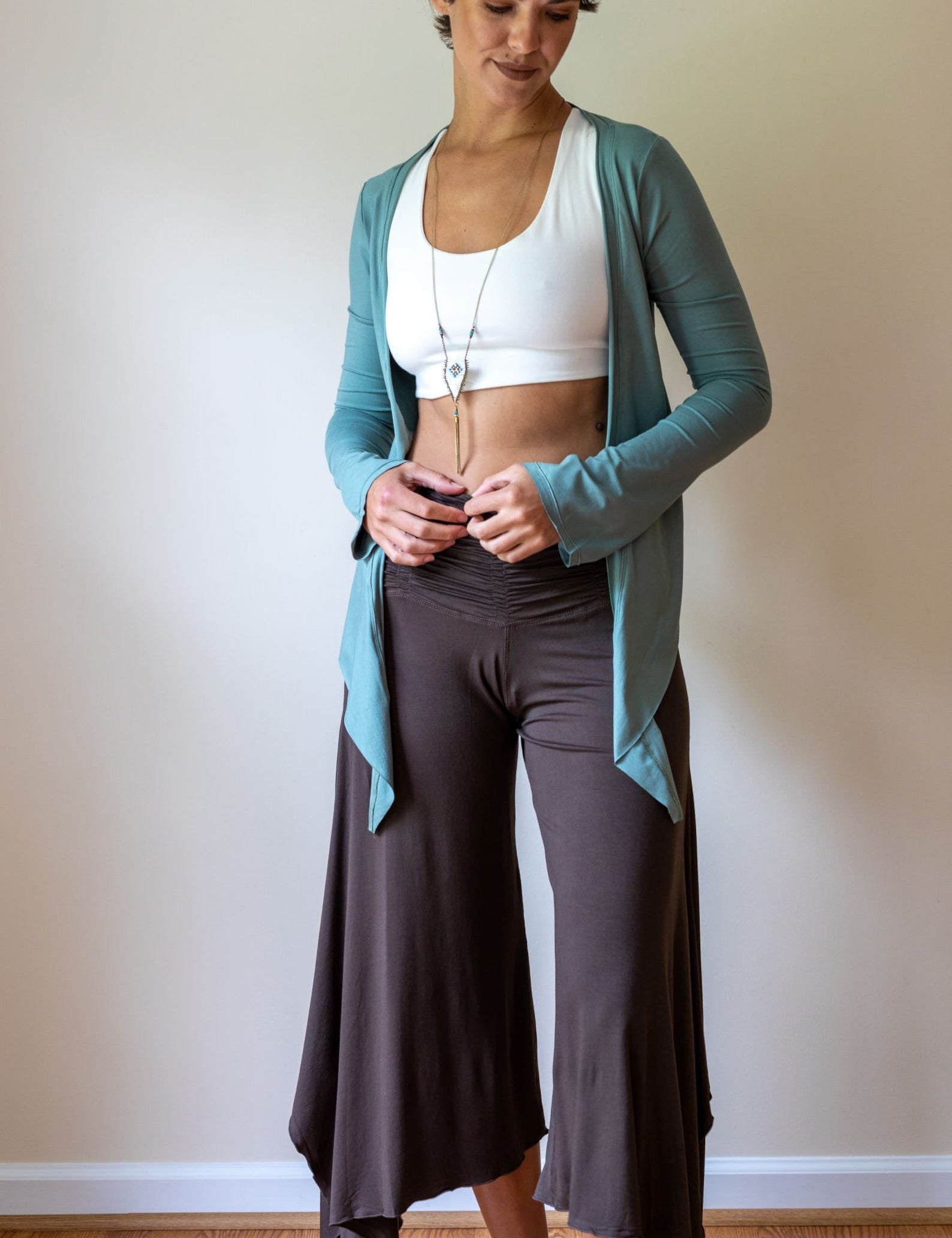 Sage Green Ballet Wrap Top Yoga Jacket