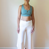 Shanti Criss Cross Back Yoga Bra | Crop Top | Tank Top in Sage Green