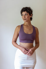 Criss Cross Back Yoga Bra: Amethyst Lavender Crop Top