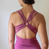 Shanti Strappy Yoga Tank Top in Dry Rose Fuchsia Pink
