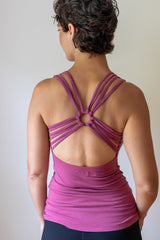 Shanti Strappy Yoga Tank Top in Dry Rose Fuchsia Pink