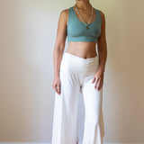 Ruched Waistband Gaucho Pants in Black