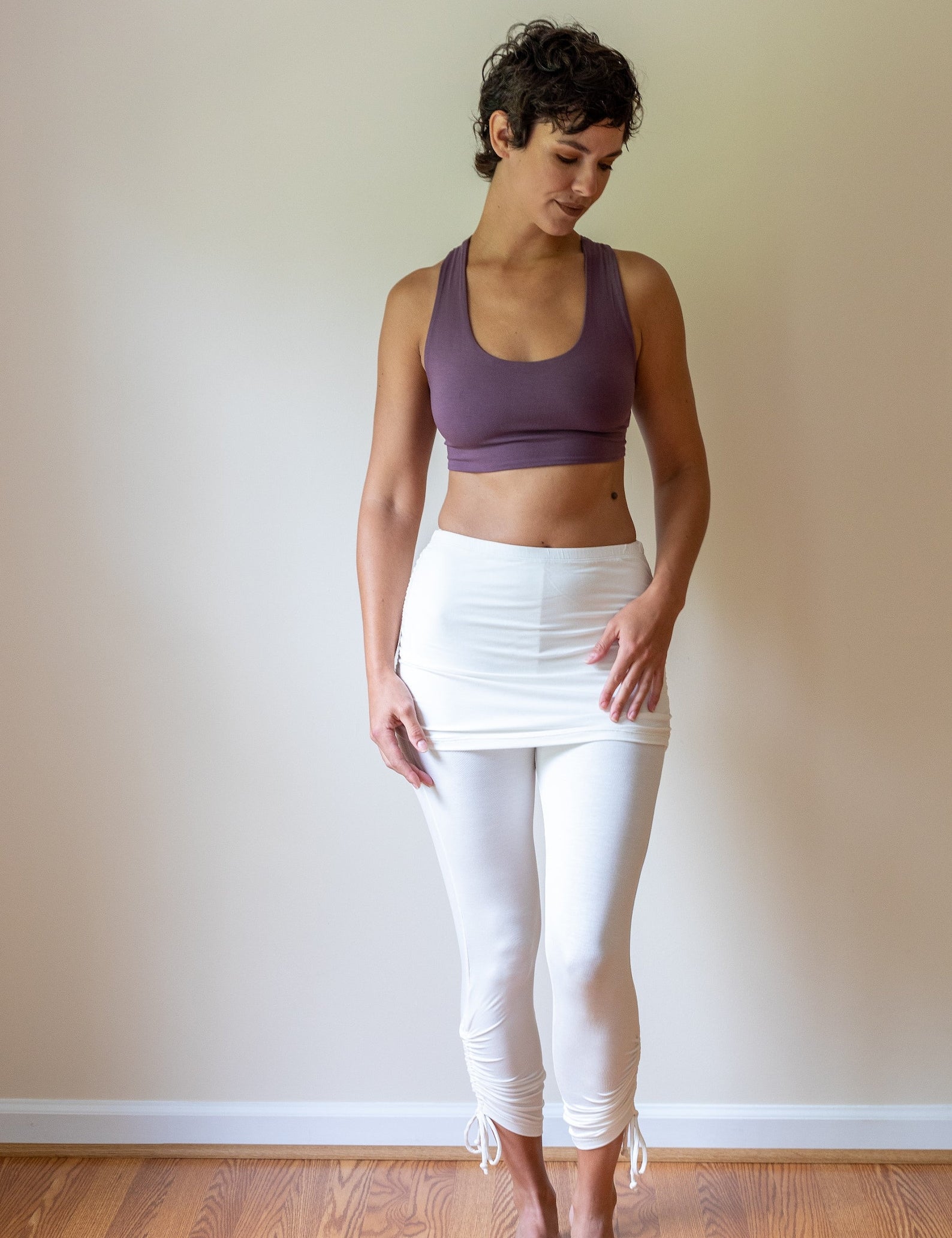Criss Cross Back Yoga Bra: Amethyst Lavender Crop Top