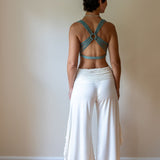 Shanti Criss Cross Back Yoga Bra | Crop Top | Tank Top in Sage Green