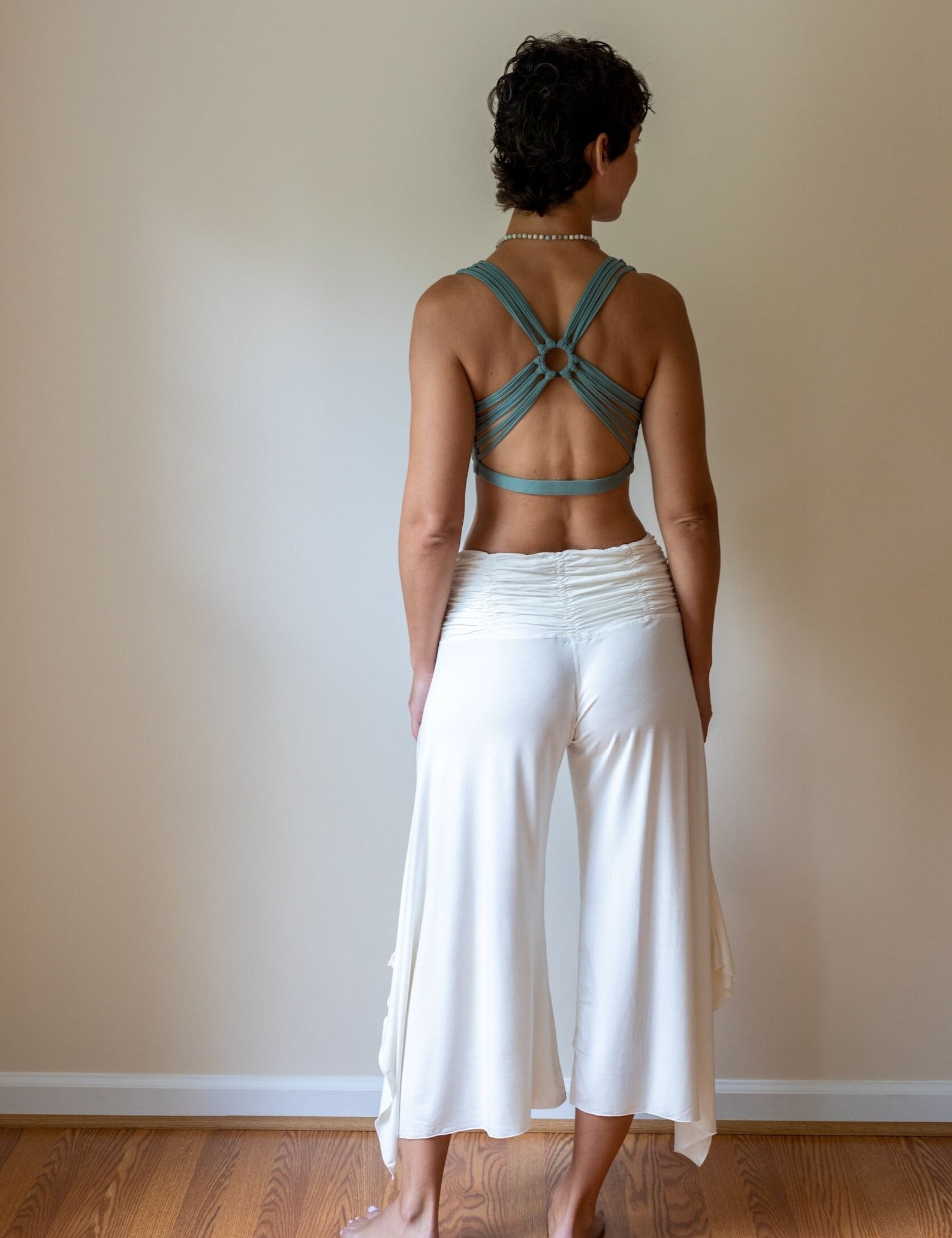 Shanti Criss Cross Back Yoga Bra | Crop Top | Tank Top in Sage Green