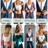 Olive Yoga Wrap Top: Ballet Tie Front Jacket