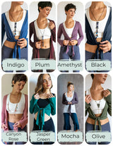Olive Yoga Wrap Top: Ballet Tie Front Jacket