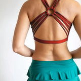 Crimson Red Criss Cross Back Yoga Bra