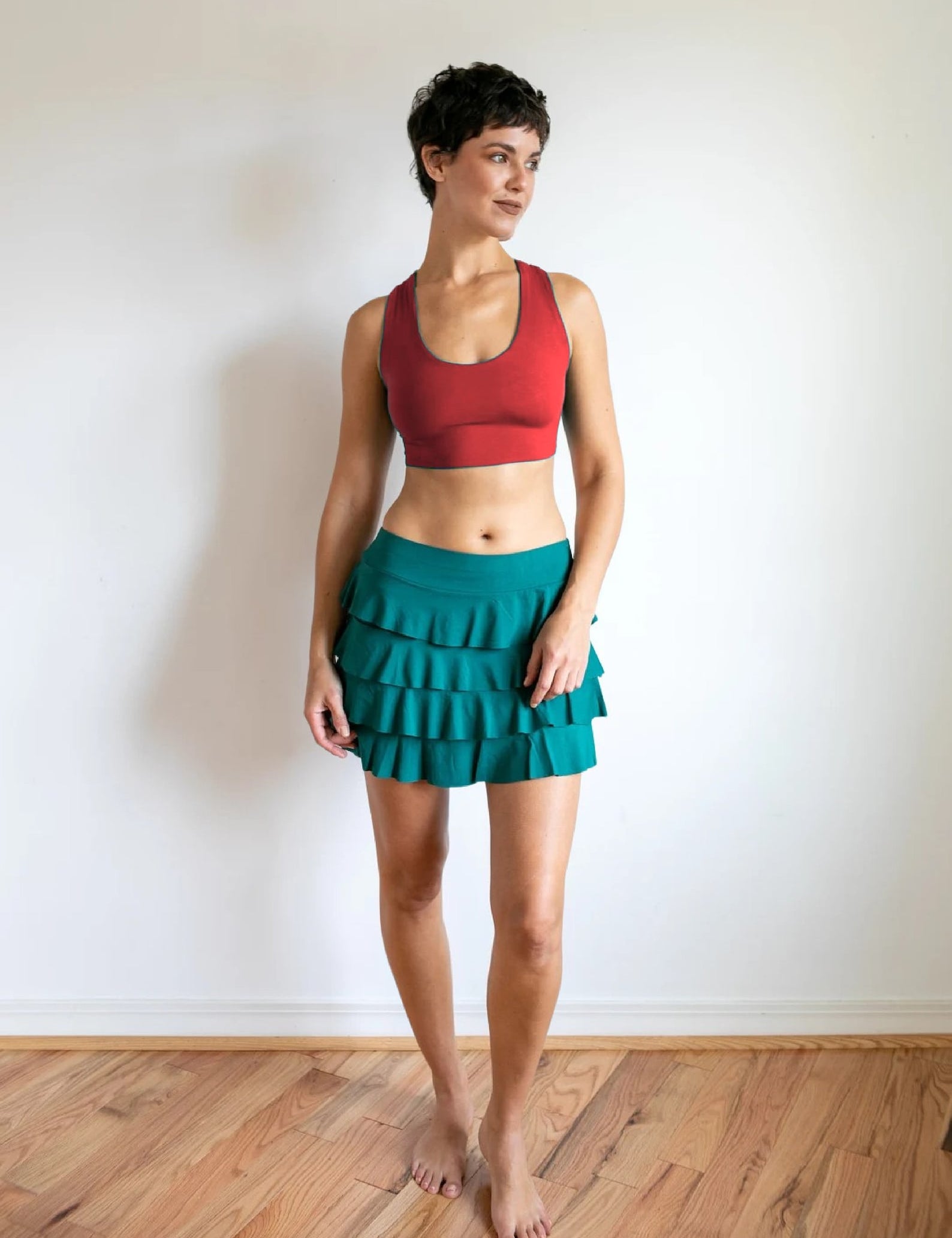 Crimson Red Criss Cross Back Yoga Bra