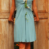 Sexy V Neck Empire Waist Knot Front Wrap Dress