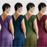 Knot Front Dress – Deep V Empire Waist Dress – Bamboo Rayon Sexy Date Night Dress – Sustainable Boho Evening Dress