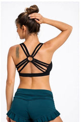 High Waist Ruffle Yoga Shorts | Dark Teal Dance Festival Booty Shorts