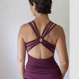 Shanti Strappy Yoga Tank Top in Crimson Red
