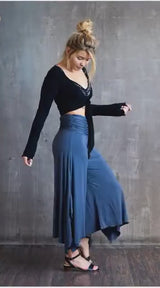 Black Ballet Jacket: Rayon Yoga Wrap Top