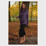 Star Cowl Neck Hoodie Shirt with Thumbholes in Amethyst