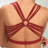 Shanti Criss Cross Back Yoga Bra Tank Top in Pink Canyon Rose
