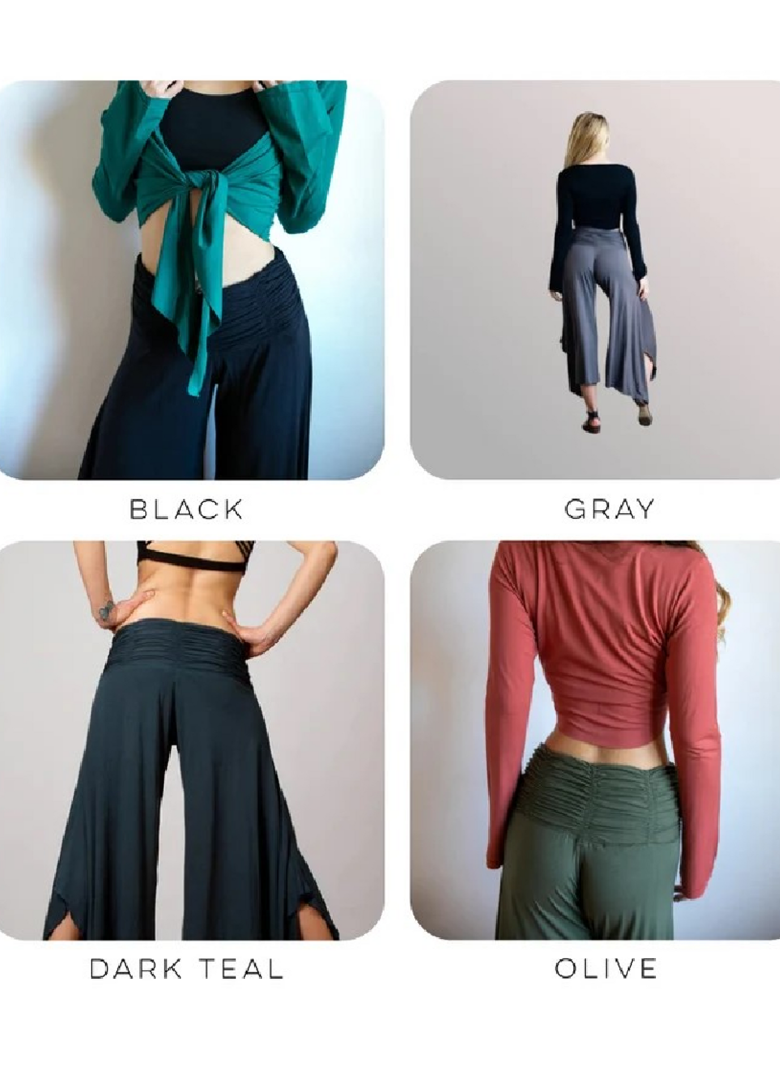 Ruched Waistband Wide Leg Gaucho Pants | Shop Online – Paramita