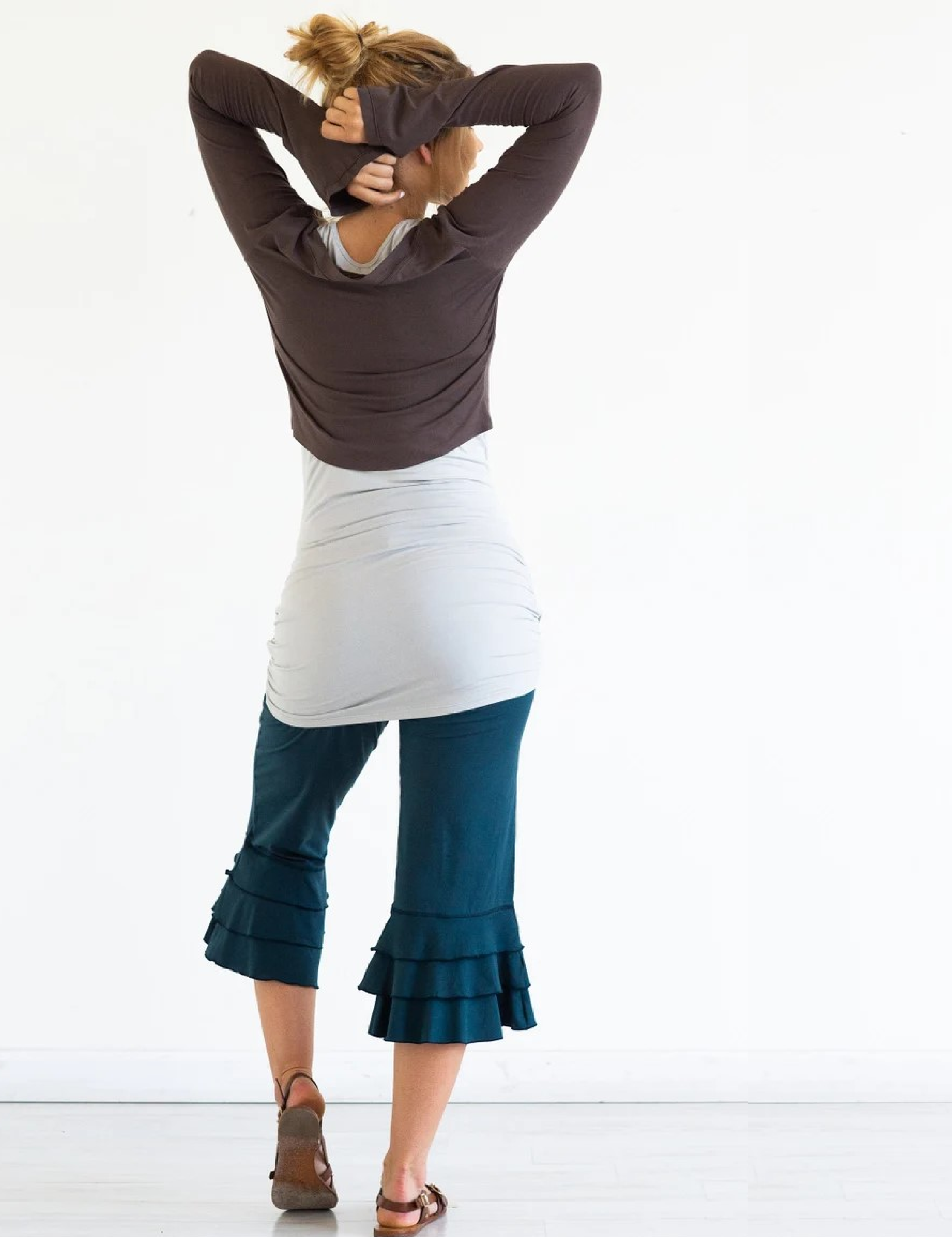 Mocha Ballet Wrap Jacket: Rayon Yoga Shrug